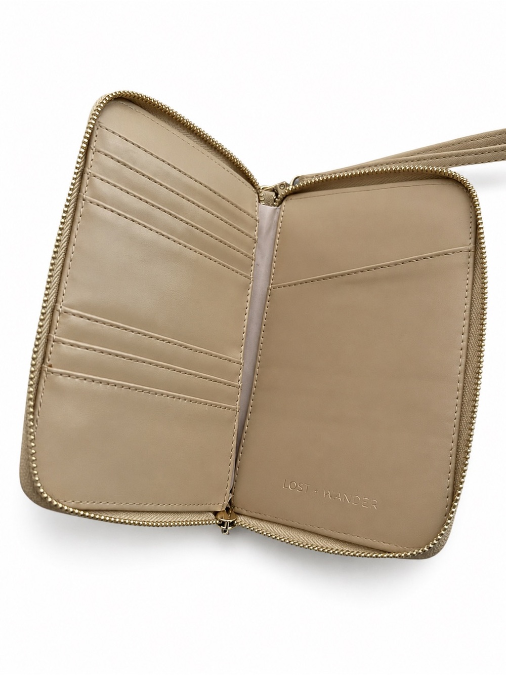 Lost + Wander Taupe Zip-Around Wristlet Wallet
